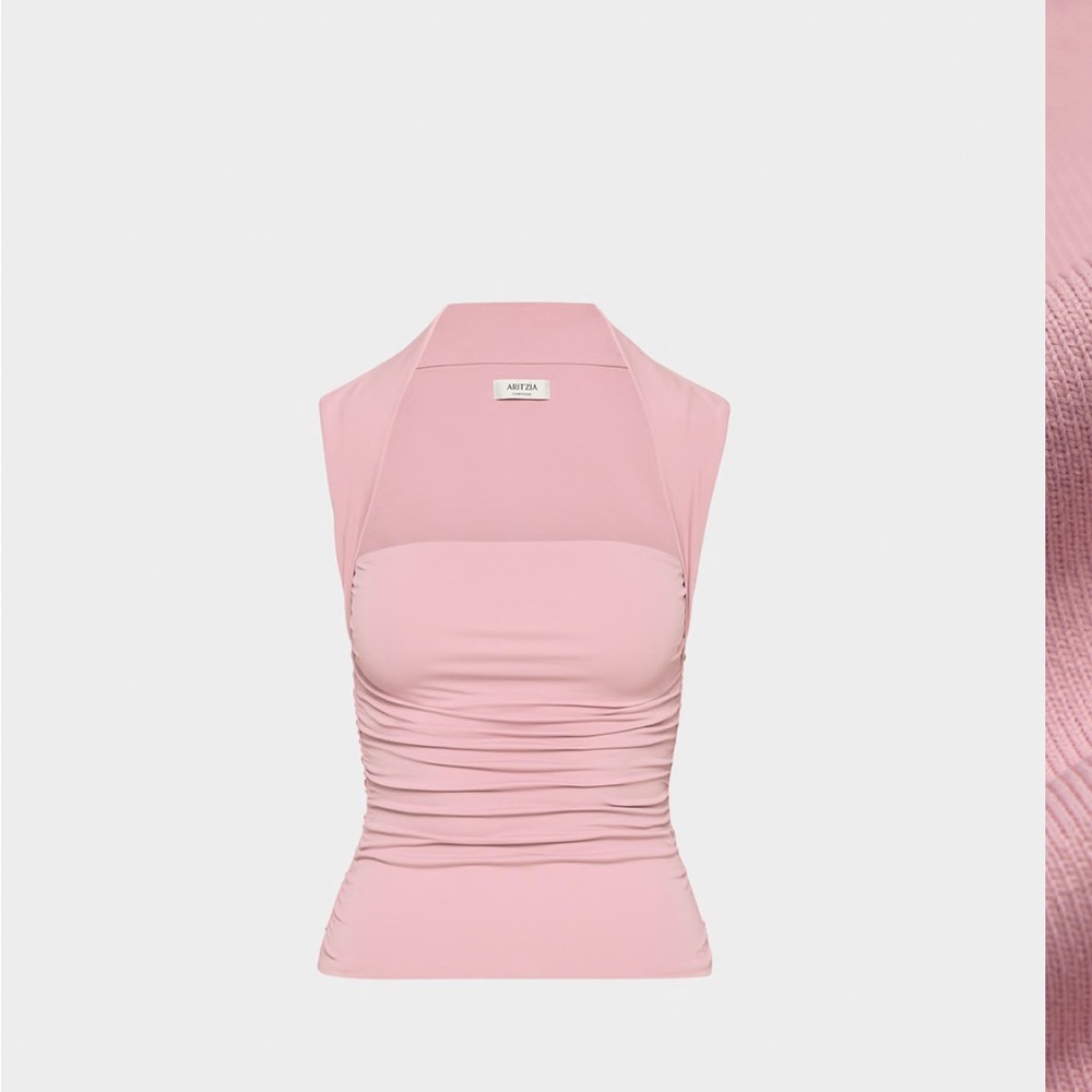 Aritzia Pink Ruched Tank Top